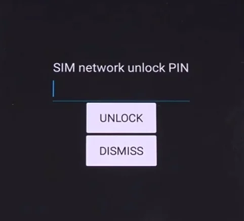 Image of sim network unlock pin on a Samsung phone